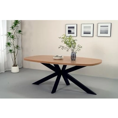 Afbeelding van Eettafel Leco deens ovaal 200cm eiken melamine