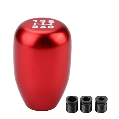 Afbeelding van Fydun Manopola Pomello Cambio Auto 5 Marce Leva Universale con 3 Aadattatori 8/10 / 12mm(Rosso)