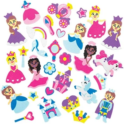 Afbeelding van Baker Ross AX119 Prinses Stickers van Foam (12 stuks) Knutselspullen en voor Kinderen