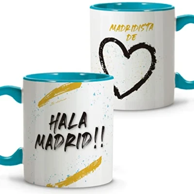 Afbeelding van LolaPix Mok Madrid, originele mokken om cadeau te geven, ontbijtbeker, voetbal, 330 ml, verschillende designs