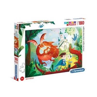 Afbeelding van Clementoni Supercolor Puzzel de Draak en Ridder 180 Stukjes