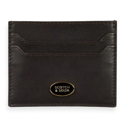 Afbeelding van SCOTCH &amp; SODA Leren Kaarthouder Leather Cardholder Walnut Bruine Veelkleurig