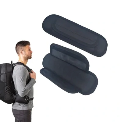 Afbeelding van TUKEVA 2 stuks schouderbanden, rugzak, camera schouderkussens, universele vervangende schouderbanden voor camera, fitnessstudio, laptop, gitaarriem (zwart)
