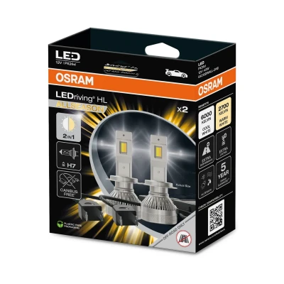 Afbeelding van Osram LEDriving HL ALLSEASON H7, ledlamp voor groot en dimlicht, lichtkleur omschakelbaar van koud naar warm wit, 6000 K tot 2700 K, alleen offroad gebruik, geen ECE