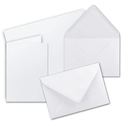 Afbeelding van FarbenFroh, set van 20 vouwkaarten met enveloppen DIN A6 / C6, hoogwit (wit) 14,8 x 10,5 cm (105 148) dubbele kaarten
