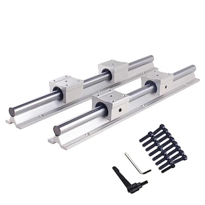 Afbeelding van CNCYEAH 2 stuks SBR25 lineaire geleiders, 1200 mm met handgrepen, glijrail, as 4 SBR25UU wagenblok, geleiderailset voor 3D printer CNC