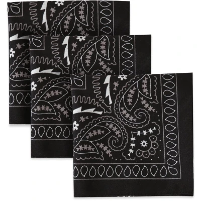Afbeelding van Grote Bandana Zakdoek Hoofd Bandannas voor Mannen &amp; Vrouwen Cowboy Pack Set Bandana, Zwart, L