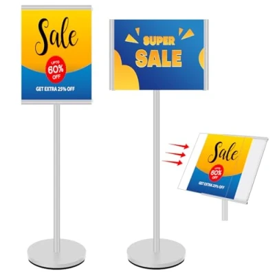 Afbeelding van VAIIGO A3 Poster Stand Sign Floor Houder Heavy Duty Display Menu Outdoor voor Verticale en Horizontale Display, Tentoonstelling, Restaurant, Winkel, Business, Kantoor, Bruiloft,