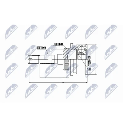 Afbeelding van Homokineet reparatie set, aandrijfas NTY NPZ MZ 041