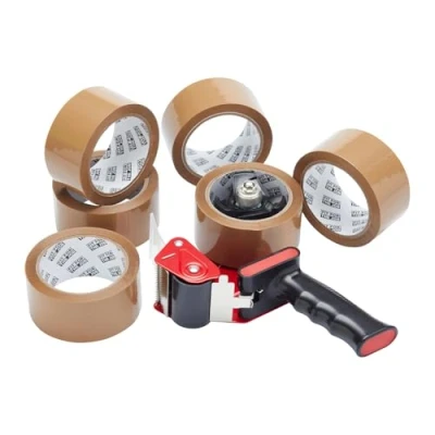 Afbeelding van Fit For The Job Geschikt voor de job, dispenser en pistool bruine tape Robuuste tapedispenser effectieve afdichtings verpakkingsbehoeften 6 rollen