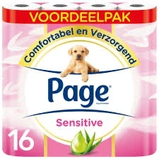 Afbeelding van Toiletpapier Page Sensitive Aloë Vera 3 laags wit 140vel