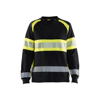 Afbeelding van Blaklader 3409 1158 Dames Sweatshirt High Vis Zwart/High Geel M