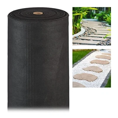 Afbeelding van Relaxdays worteldoek onkruiddoek 50 meter gronddoek 150g/m² anti zwart
