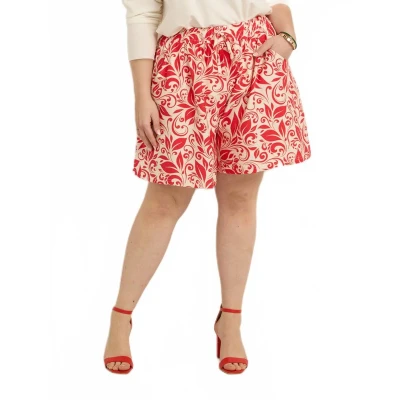 Afbeelding van Korte broek met wijde print, elastische taille
