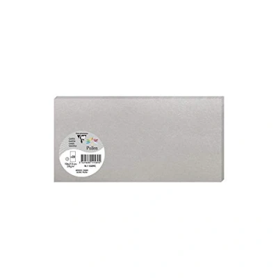 Afbeelding van Clairefontaine 11589C Een verpakking van 25 pollen 10,6 x 21,3 cm, 210 g, zilver