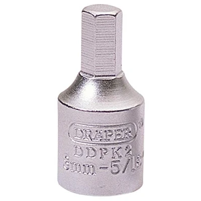 Afbeelding van Draper 38321 zeshoekige sleutel voor aftapplug, 3/8&quot; vierkante aandrijving, 8 mm, blauw