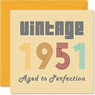 Afbeelding van 73e verjaardagskaarten voor mannen vrouwen vintage 1951 tot in de perfectie 73 verjaardagskaart grappig haar hem, 145 mm x beste vriend verjaardag wenskaarten mama papa opa oma