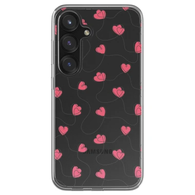 Afbeelding van imoshion hoesje Geschikt voor Samsung Galaxy S25 Design Dusty Rose Connected Hearts