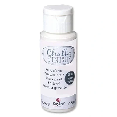 Afbeelding van Rayher Hobby 38866102 Chalky Finish for Glass, fles 59 ml, wit