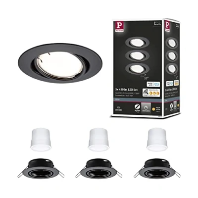 Afbeelding van Paulmann 92465 LED inbouwlamp Set van 3 stuks 14.7 W Zwart (mat)