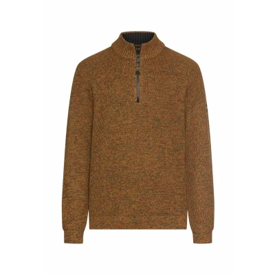 Afbeelding van camel active Gebreide Troyer met gemêleerde structuur Maat menswear 3XL Kaneel