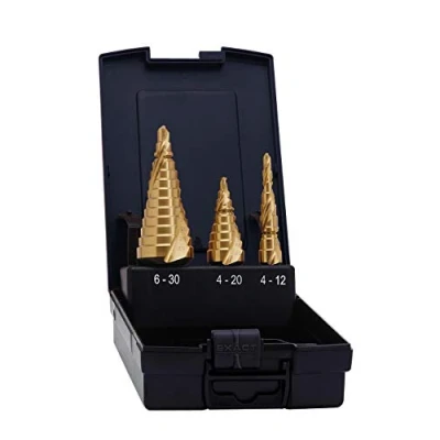 Afbeelding van Exact 07014 HSS Getrapteboorset 3 delig 4 12 mm, 20 6 30 mm TiN vlakken schacht 1 set(s)