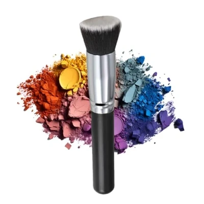 Afbeelding van TRIXES Foundation make upkwast, platte top kabuki brushblender, compleet gebruik voor concealer , poeder crème en vloeibare up, dichte premium synthetische polijst wattenborstel