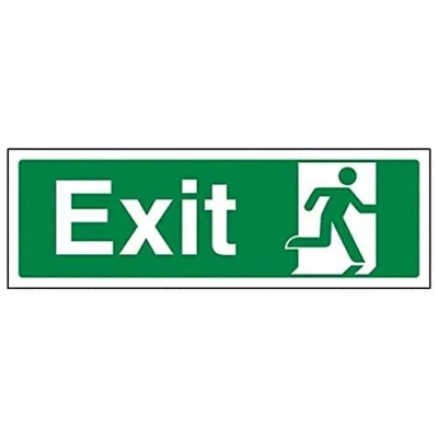 Afbeelding van VSafety Final Exit Man Rechts Teken 300mm x 100mm 1mm Rigid Plastic