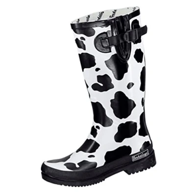 Afbeelding van Bockstiegel dames rubberlaarzen koe, zwart, 41 EU