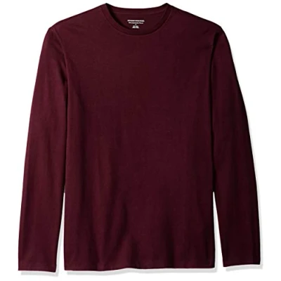Afbeelding van Amazon Essentials Men&#039;s T shirt met lange mouwen en slanke pasvorm, Bordeauxrood, M