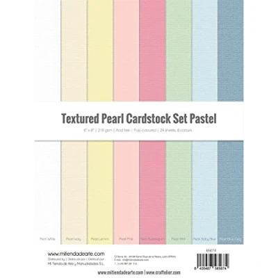 Afbeelding van Craftelier Cardstock Set van 24 dubbelzijdige dozen voor kaartwaren, scrapbooking en knutselwerk, gewicht 216 g, afmetingen 15,2 x 20,3 cm