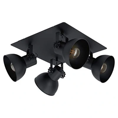 Afbeelding van EGLO plafondlamp Barnstaple 4 lichts zwart