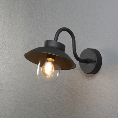 Afbeelding van Konstsmide Vega Mini 417 750 Buitenlamp (wand), Wandlamp Spaarlamp, Gloeilamp, LED E27 Zwart