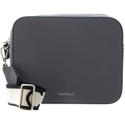 Afbeelding van COCCINELLE Leren Schoudertas Tebe Crossover Bag Grafite Grijs