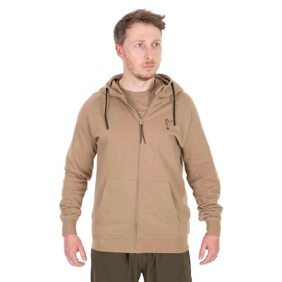 Afbeelding van Fox Collection LW Zip Hoody Tan LTD L Vis trui
