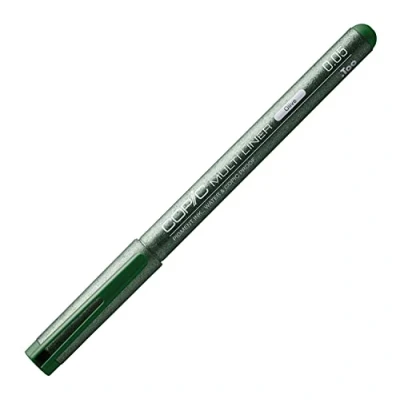 Afbeelding van Multiliner olive 0,05 mm, tekenpen met water en alcoholbestendige pigmentinkt in groen, professionele fineliner voor schetsen, illustraties contouren