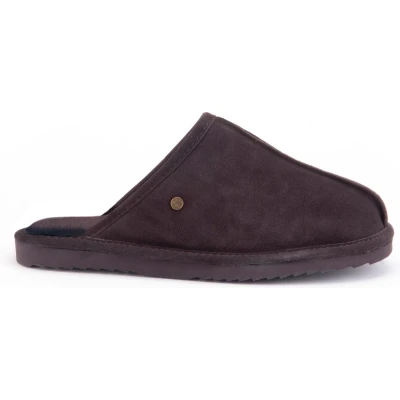 Afbeelding van Pantoffel Warmbat Men Barron Suede Choco Schoenmaat 42