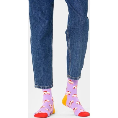 Afbeelding van Happy Socks half Stripes dots blauw wit rood 41/46