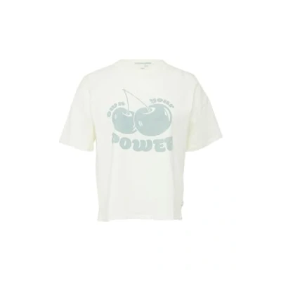 Afbeelding van QS MIT ÜBERSCHNITTENER Schulter Tshirt print, Dames, Maat: XXL, Creme