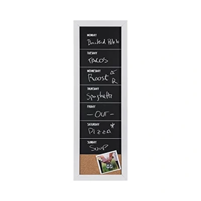 Afbeelding van Bi Office Combo krijtbord weekplanner, 20 x 60 cm, wit frame