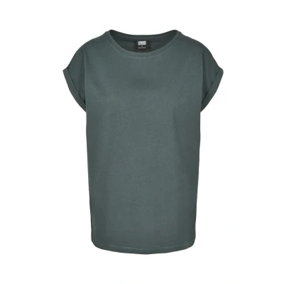 Afbeelding van Urban Classics Extended Shoulder Tshirt basic, Dames, Maat: XS, Bottlegreen