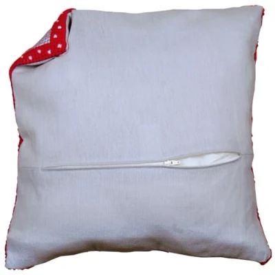 Afbeelding van Kussenrug met rits grijs 45 x cm