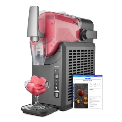 Afbeelding van MEDION slush Machine (2,6 L capaciteit voor slushijs, 1,9 L inhoud, maker dranken, 5 standen, bereidingstijd 3060 min, thuisgebruik, met compressor, ijsmachine, MD12090)