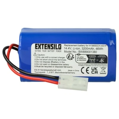 Afbeelding van EXTENSILO Accuvervanging voor Xiaomi H18650CH 4S1P thuisreiniger thuisrobot (3200 mAh, 14,4 V, Li Ion)