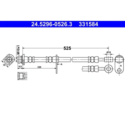 Afbeelding van ATE 24.5296 0526.3 Remslang 525 M10x1