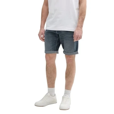 Afbeelding van TOM Tailor JOSH Regular Jeansshort, Heren, Maat: 30, Mid stone blue grey denim