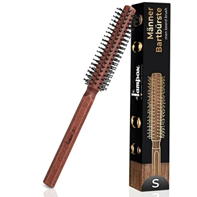 Afbeelding van lampox Ronde baardborstel, baardstyling, föhnborstel, haarborstel voor kort haar (S)