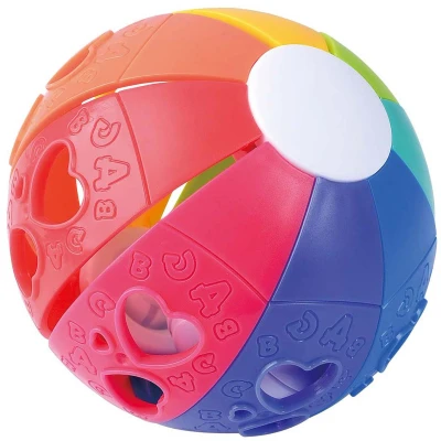 Afbeelding van Play regenboog dwarrel bal met ratel geluid