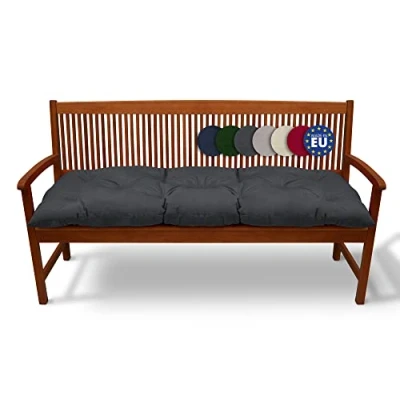 Afbeelding van Beautissu Bankkussen Flair BK Zitkussen Tuinkussen 150x50x8 cm grafiet grijs kussen voor tuinbank