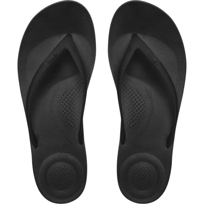 Afbeelding van Fitflop Iqushion Ergonomic Teenslippers, Dames, Maat: 39, All black Kunststof